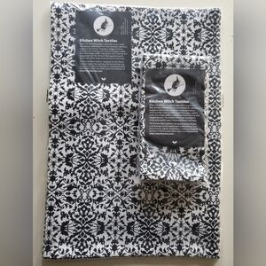 Calamityware Kitchen Witch Textiles Black & White Placemats(4) and Napkins(4)